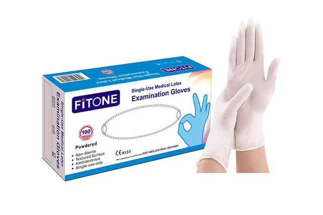 Single-Use Powdered White Latex Examination Glove