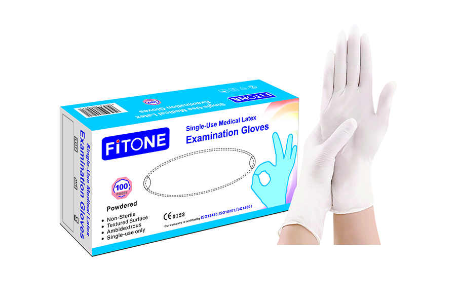 Single-Use Powdered White Latex Examination Glove