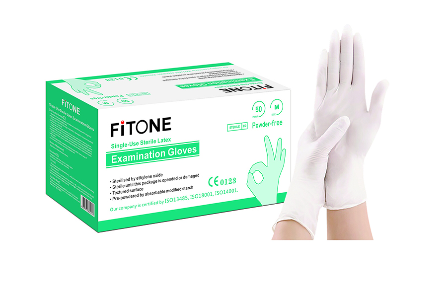 Single-Use Sterile Powder Free Latex Examination Gloves 